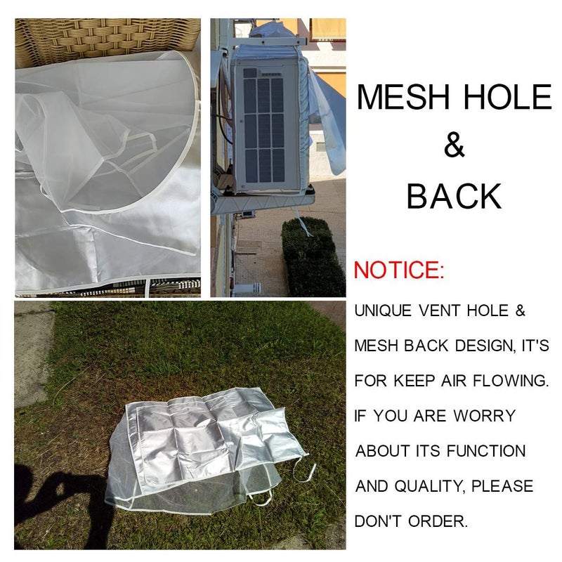 LKXHarleya Air Conditioner Covers for Outside Units, 35 x 12 x 24 in Waterproof Dustproof Sun Protection Air Conditioner Cover with Vent Hole for 2P AC Units - Image 5